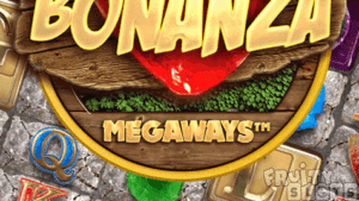 Tampilan visual permainan slot Bonanza Megaways dengan tema pertambangan emas.